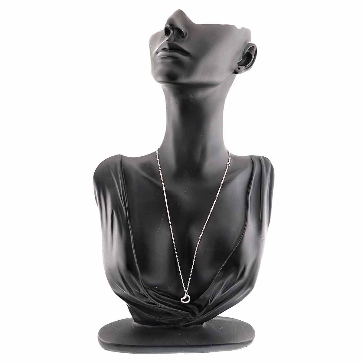 Heart Motif Diamond 0.11ct Necklace 18K White Gold 750