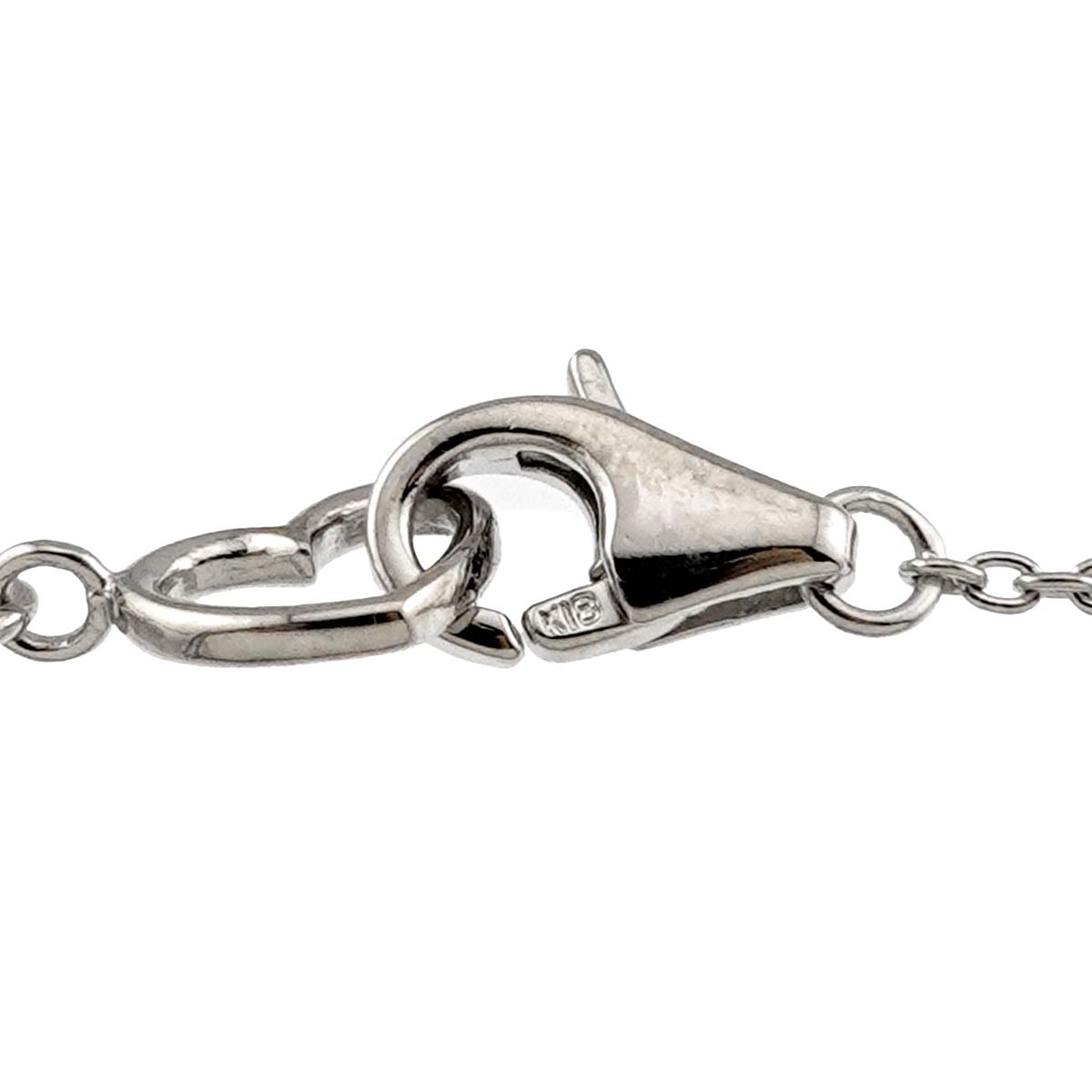 Diamond 0.18ct Initial R Necklace 18K White Gold 750