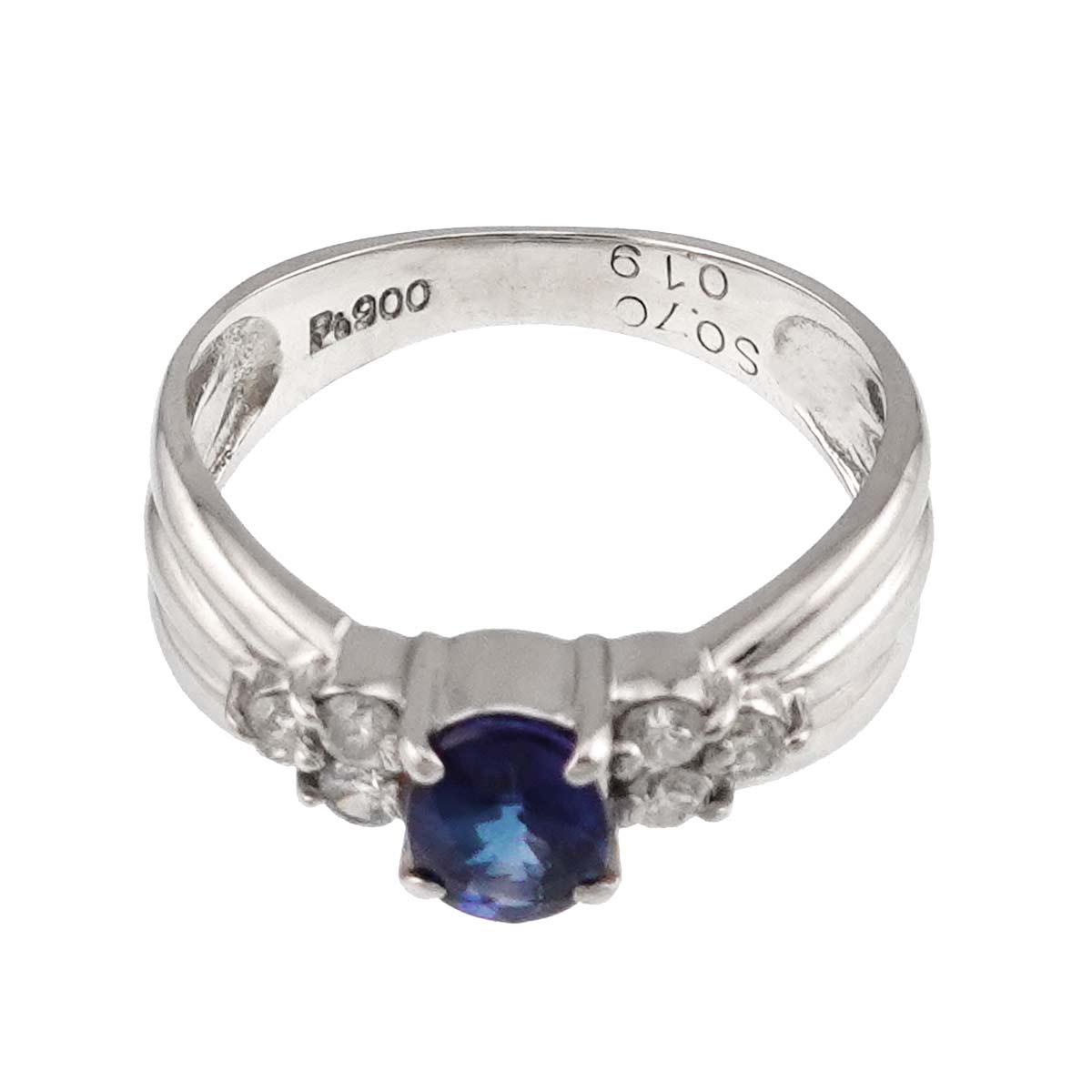 Sapphire 0.70ct Diamond 0.19ct Ring Pt Platinum size5.5-5.75(US)