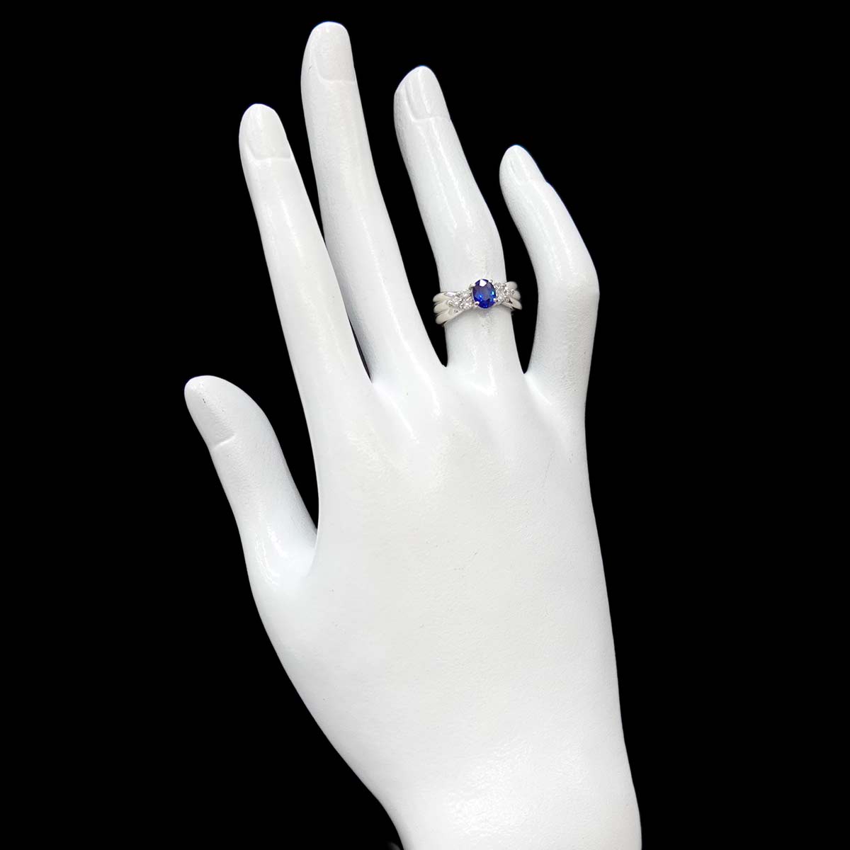 Sapphire 0.70ct Diamond 0.19ct Ring Pt Platinum size5.5-5.75(US)