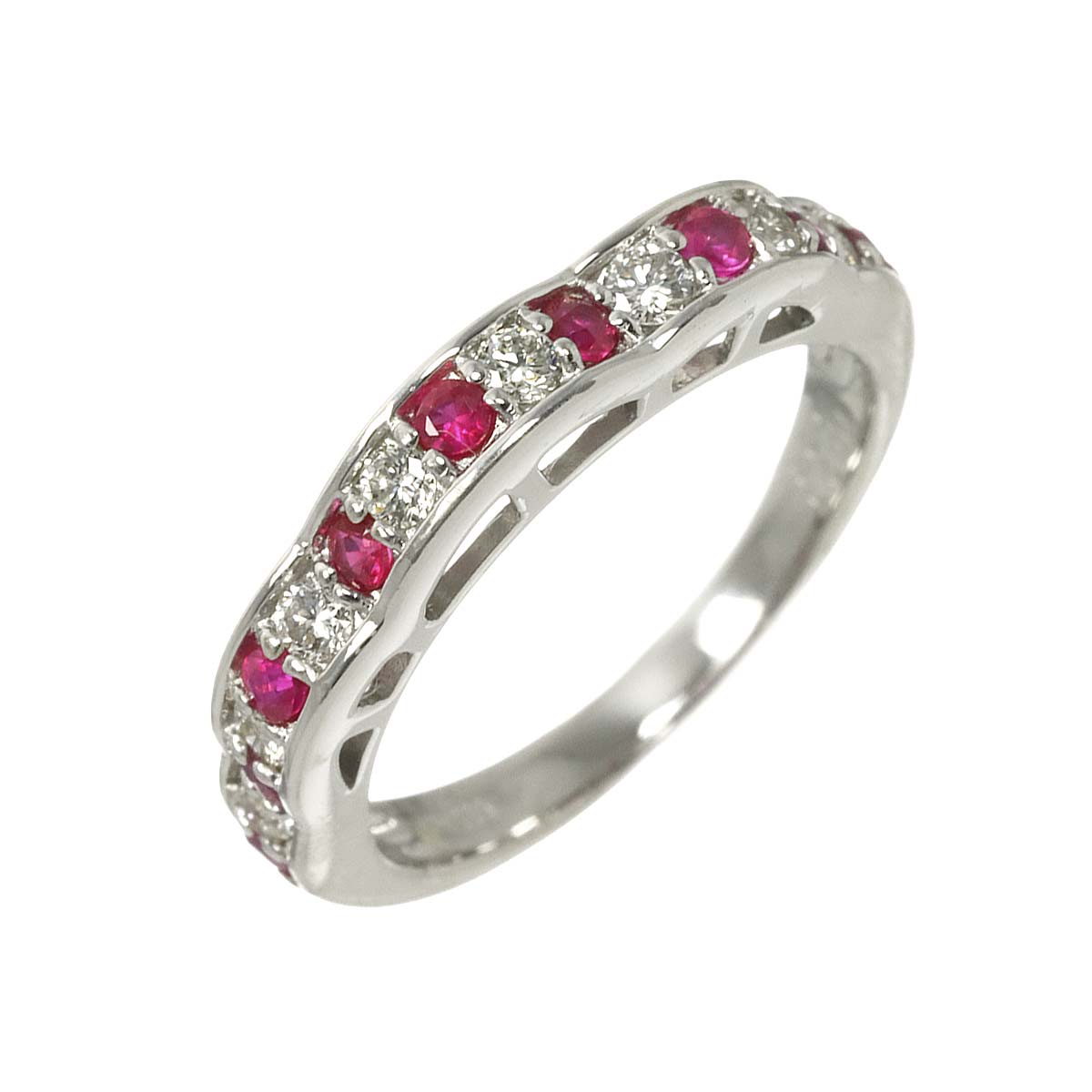 Ruby 0.25ct Diamond 0.25ct Ring Pt Platinum size6.75(US)