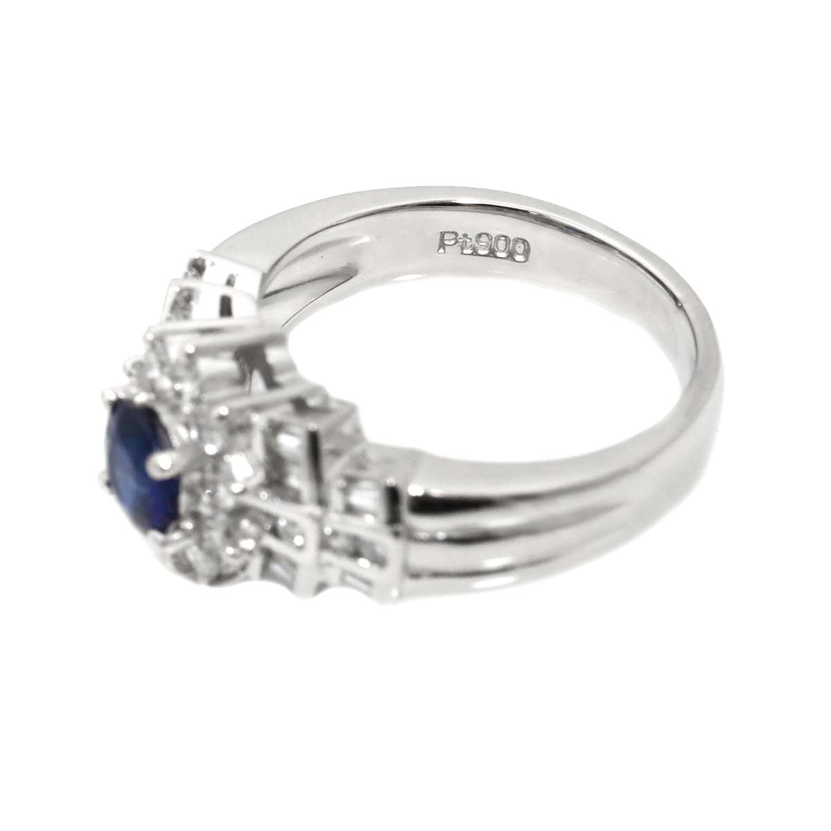 Sapphire 0.57ct Diamond 0.65ct Ring Pt Platinum size5.75-6(US)