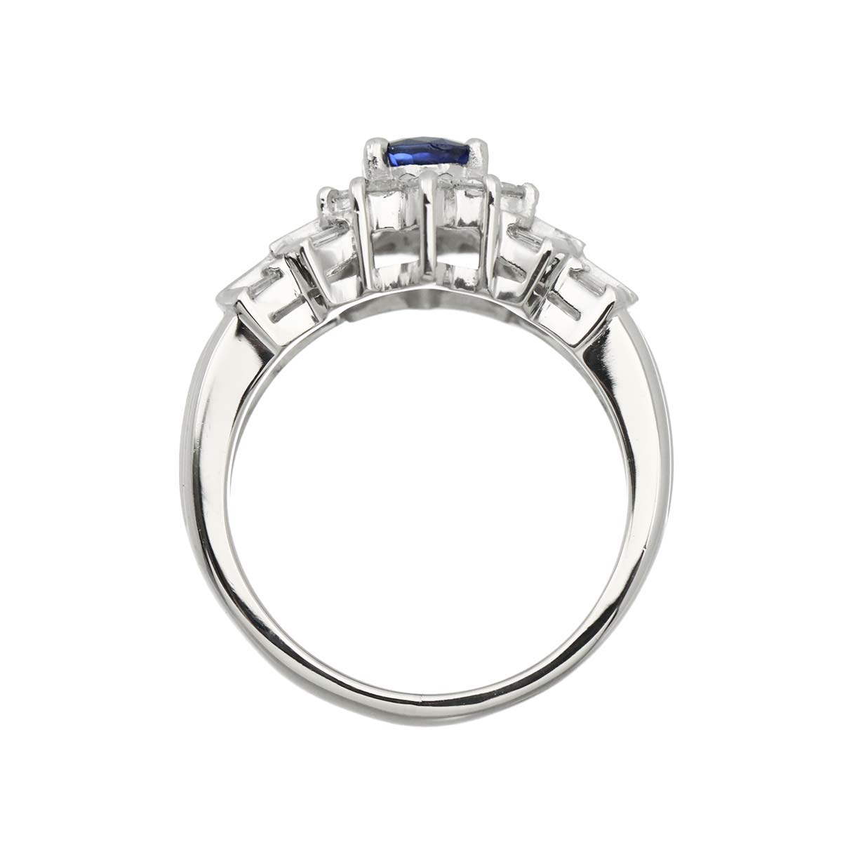 Sapphire 0.57ct Diamond 0.65ct Ring Pt Platinum size5.75-6(US)
