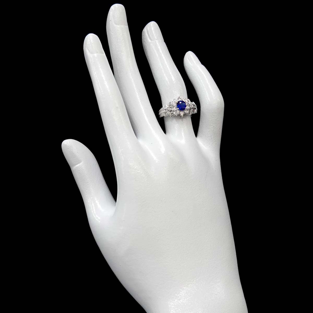 Sapphire 0.57ct Diamond 0.65ct Ring Pt Platinum size5.75-6(US)