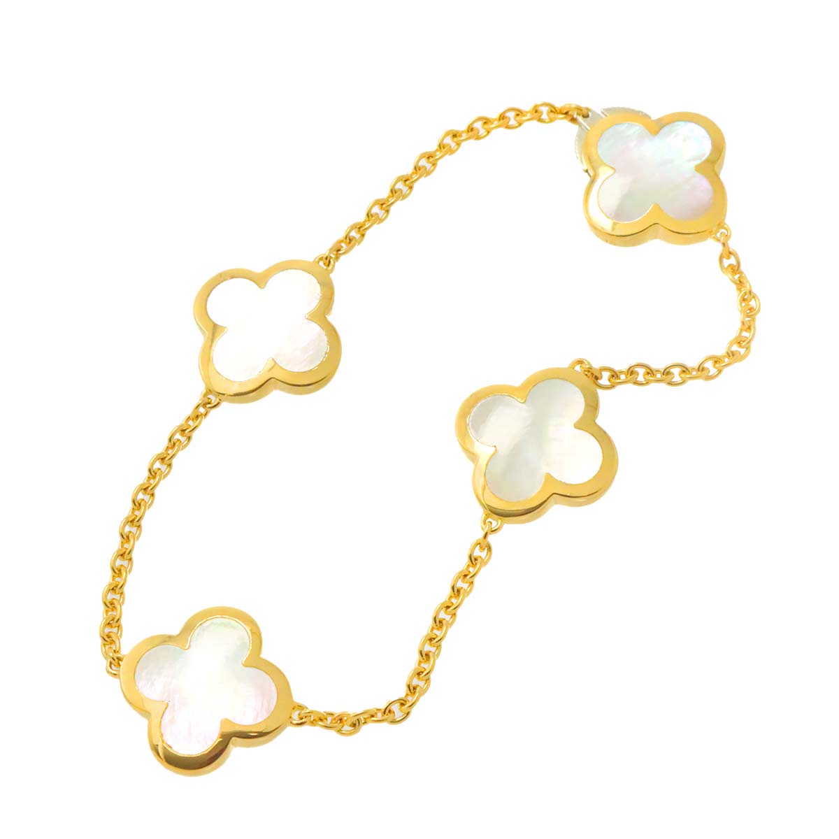 Pure Alhambra 4P MOP Bracelet 18K YG 750