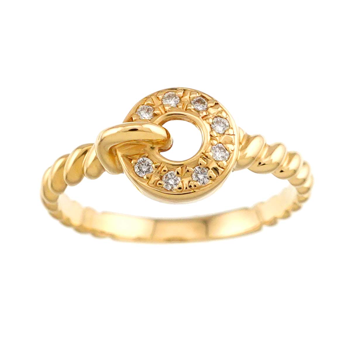 Diamond Ring 18K YG 750 size5-5.25(US)