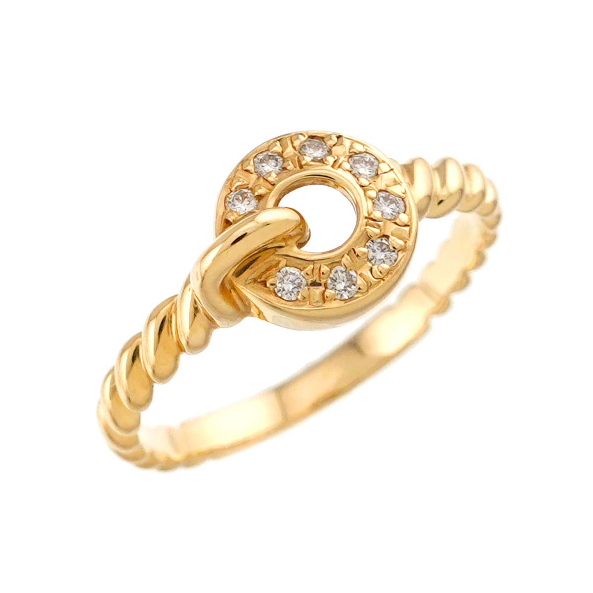 Diamond Ring 18K YG 750 size5-5.25(US)