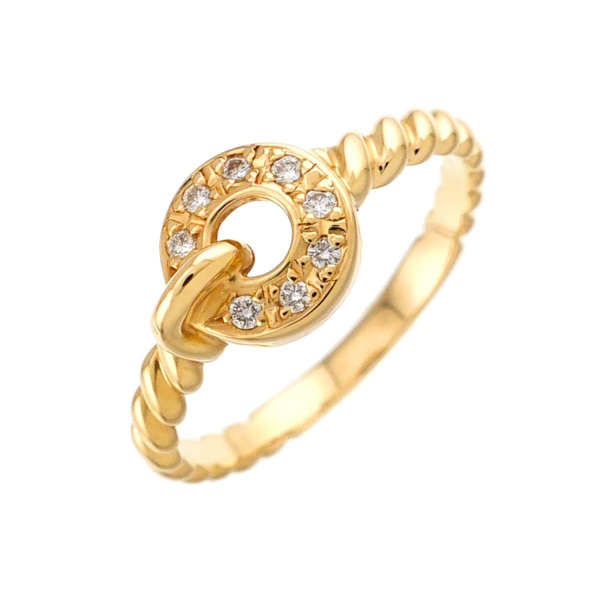 Diamond Ring 18K YG 750 size5-5.25(US)