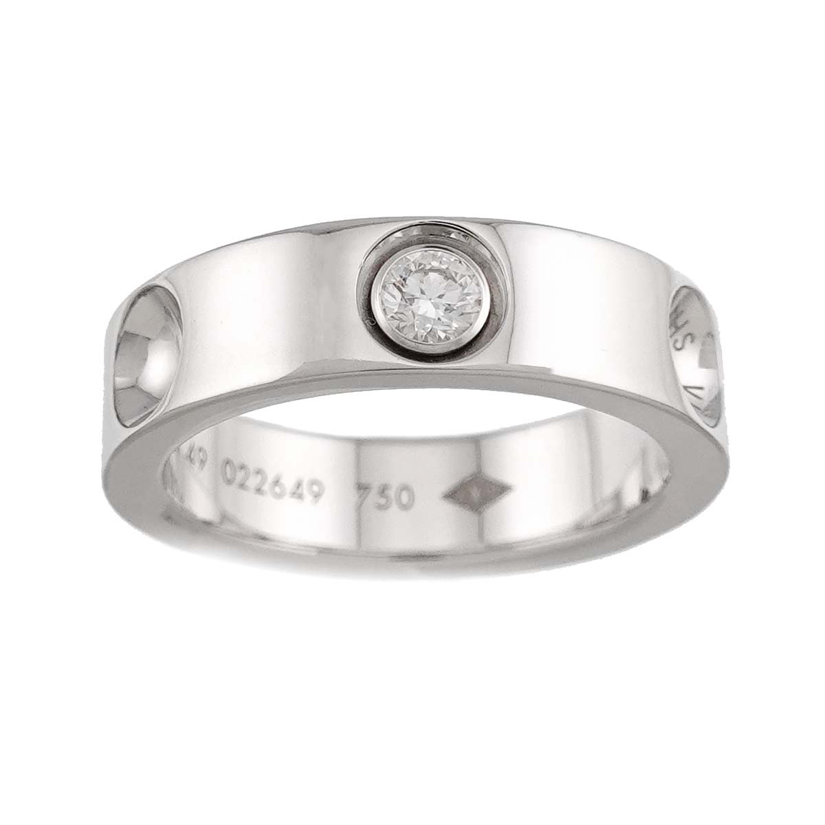 Diamond Ring 18K WG 750 size49 4.75-5(US)