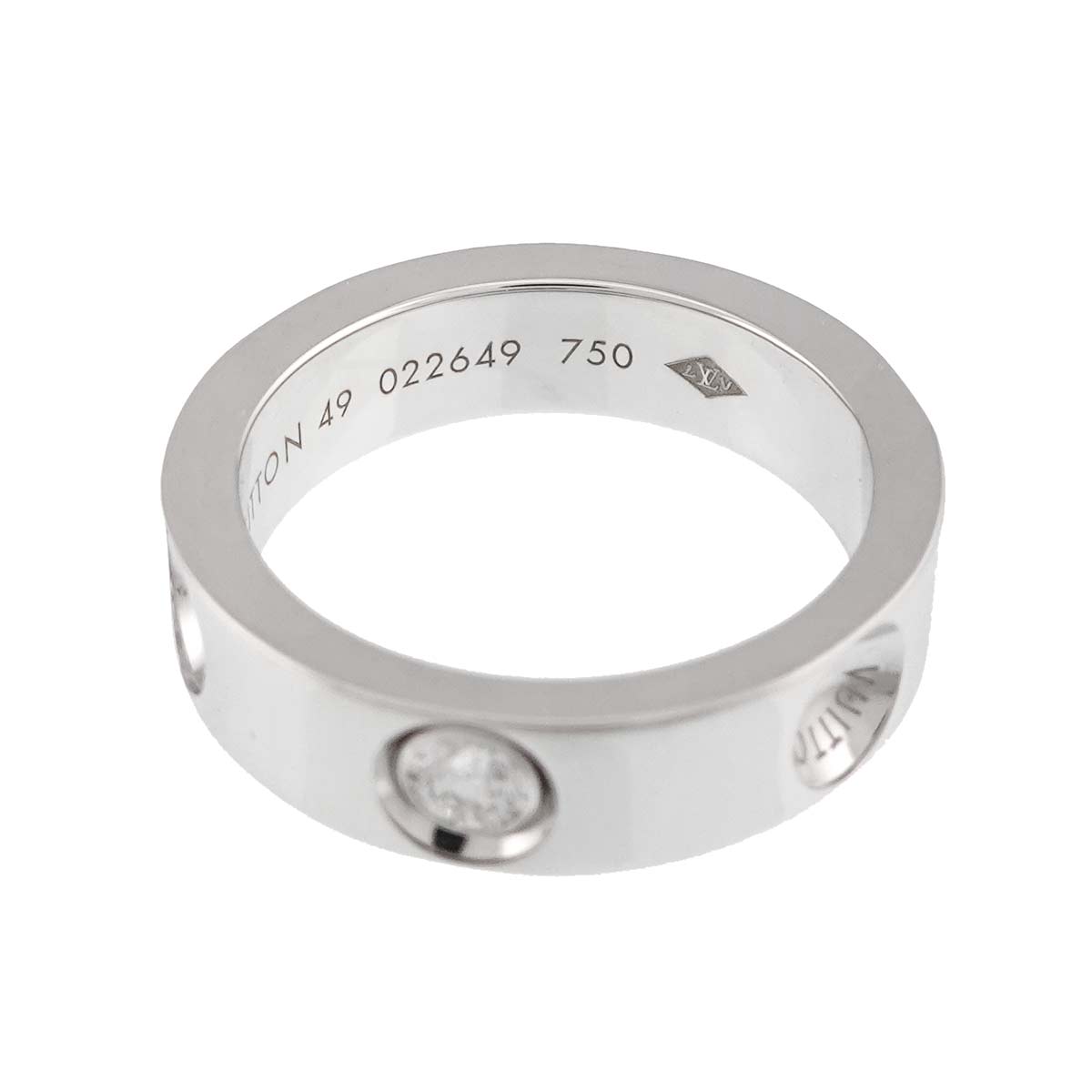 Diamond Ring 18K WG 750 size49 4.75-5(US)