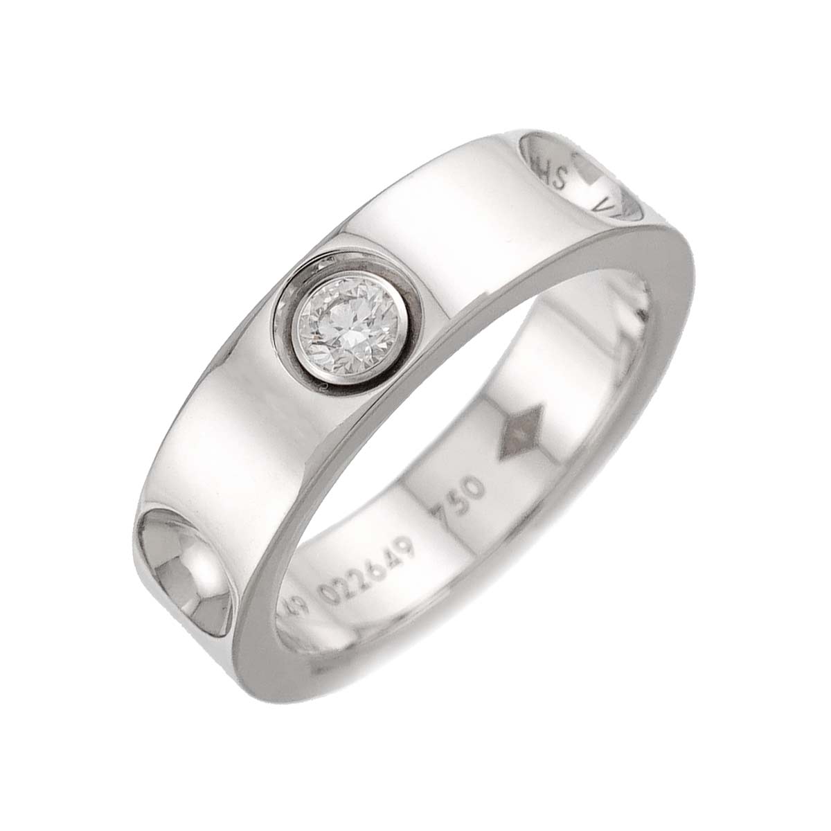 Diamond Ring 18K WG 750 size49 4.75-5(US)