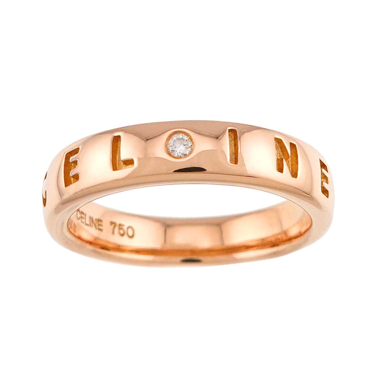Diamond Ring 18K Pink Gold 750 Size5.5-5.75(US)