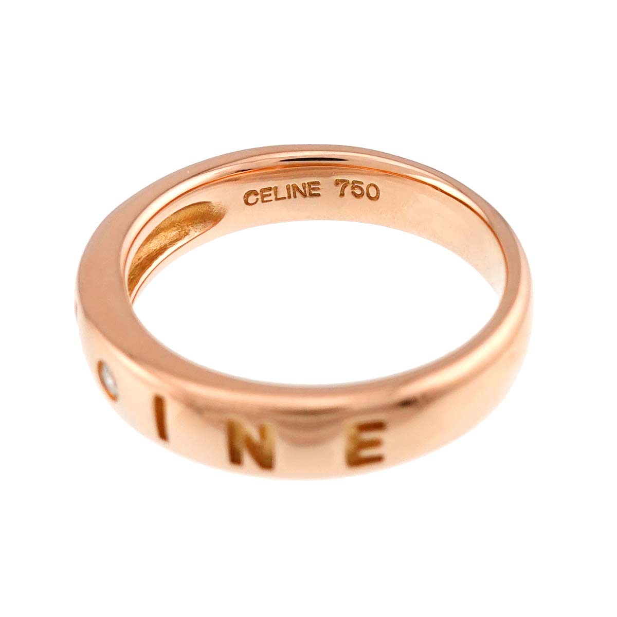 Diamond Ring 18K Pink Gold 750 Size5.5-5.75(US)