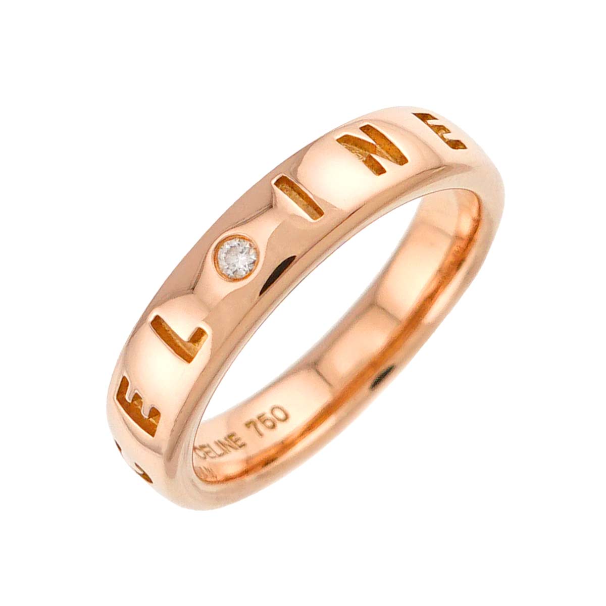 Diamond Ring 18K Pink Gold 750 Size5.5-5.75(US)