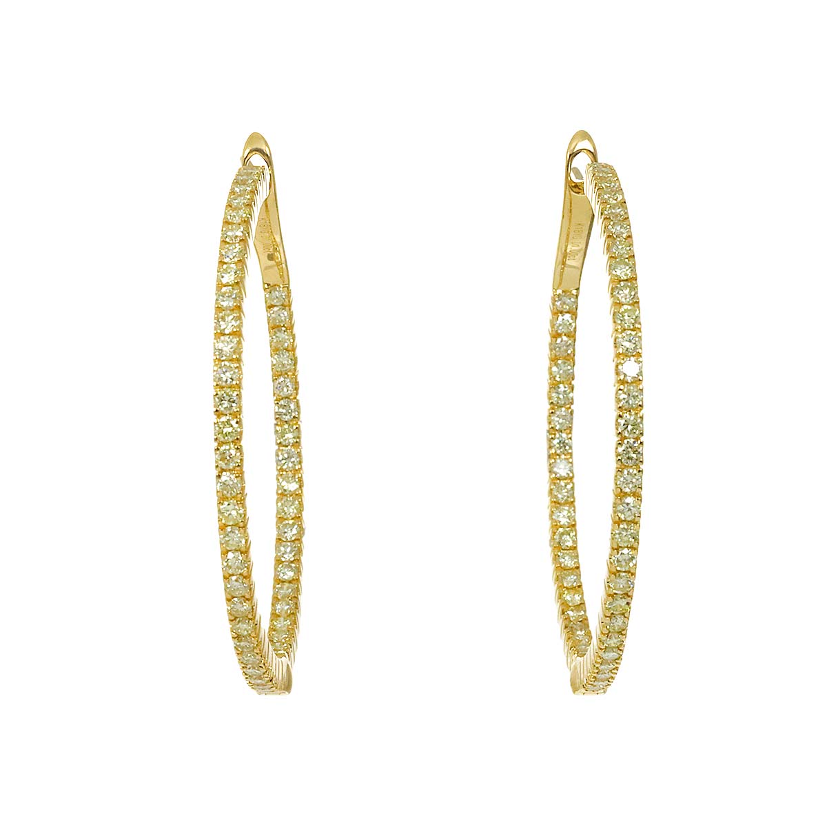 Diamond 1.00ct/1.00ct Earrings Pierced 18K YG Yellow Gold 750