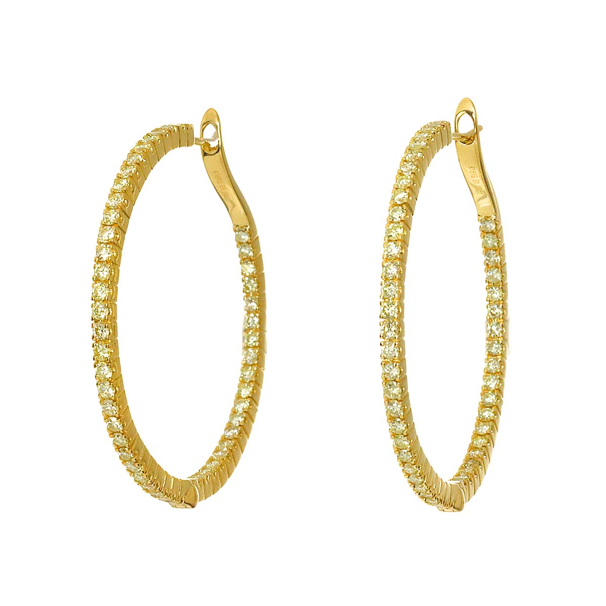 Diamond 1.00ct/1.00ct Earrings Pierced 18K YG Yellow Gold 750