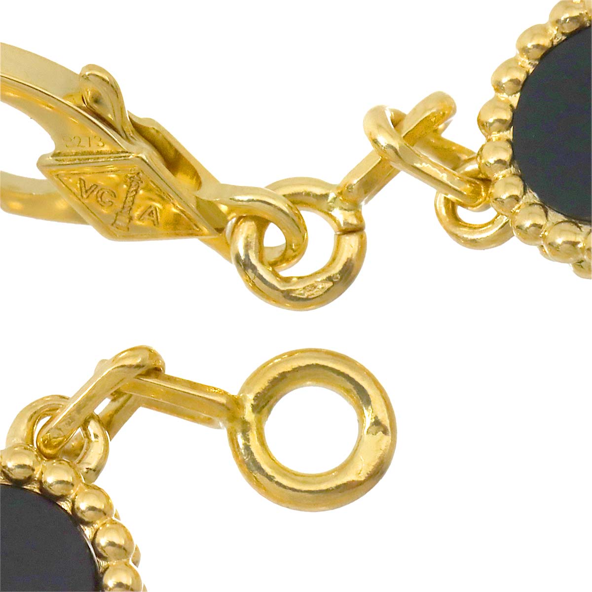 Vintage Alhambra Onyx 5P Bracelet 18K YG 750