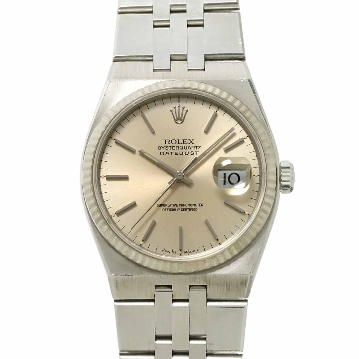 Oyster Quartz Datejust 17014 Serial N 750 White Gold Watch