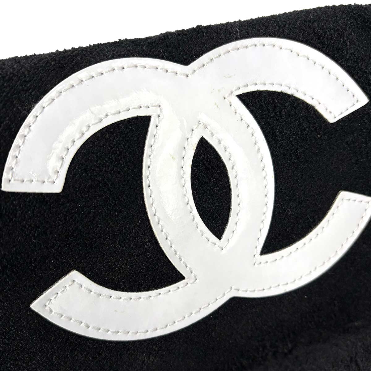 PRECISION Shoulder Bag Pile fabric Black Coco Logos Purse