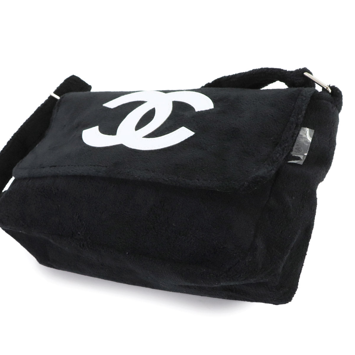 PRECISION Shoulder Bag Pile fabric Black Coco Logos Purse