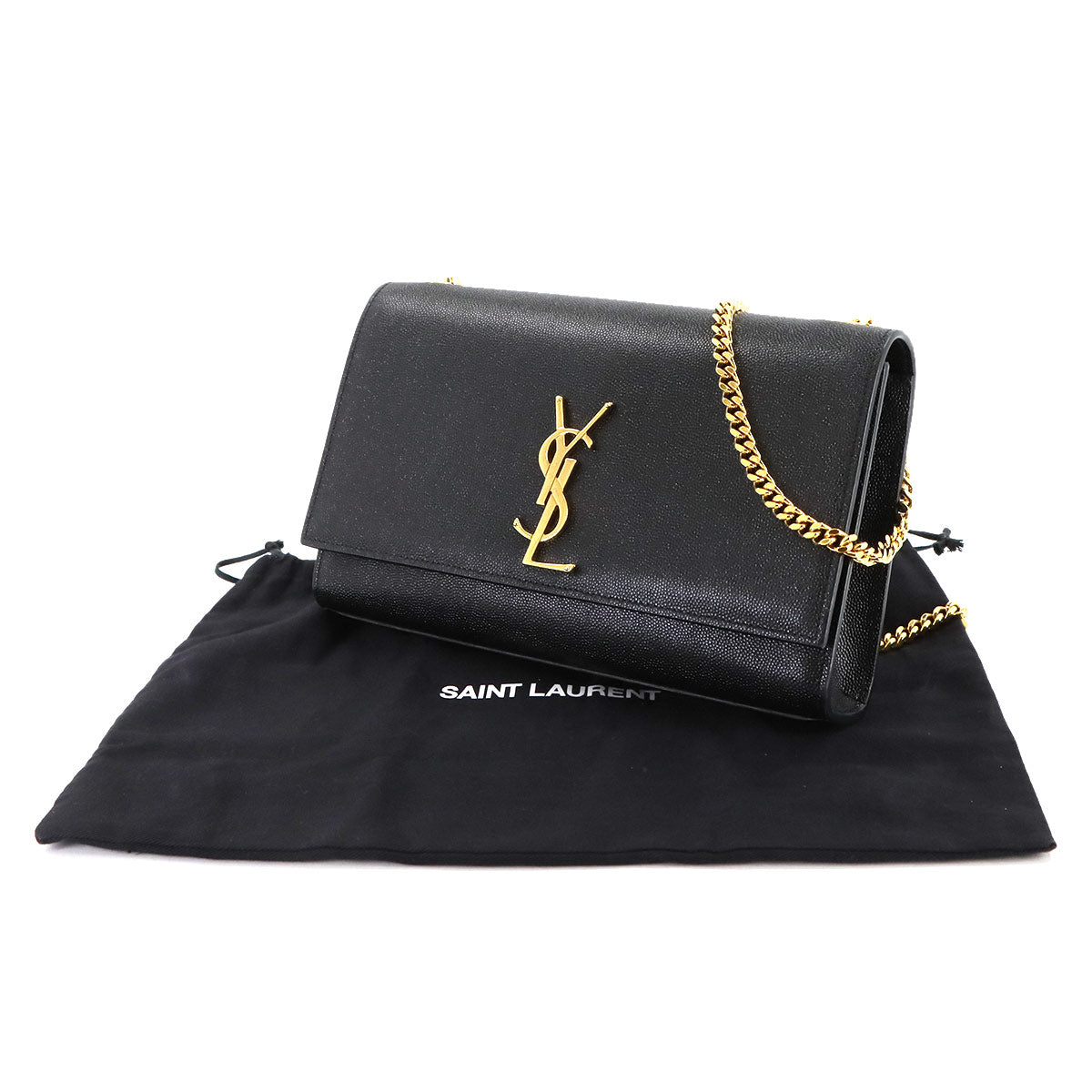 Kate Medium Chain Shoulder Bag Leather Black 364021