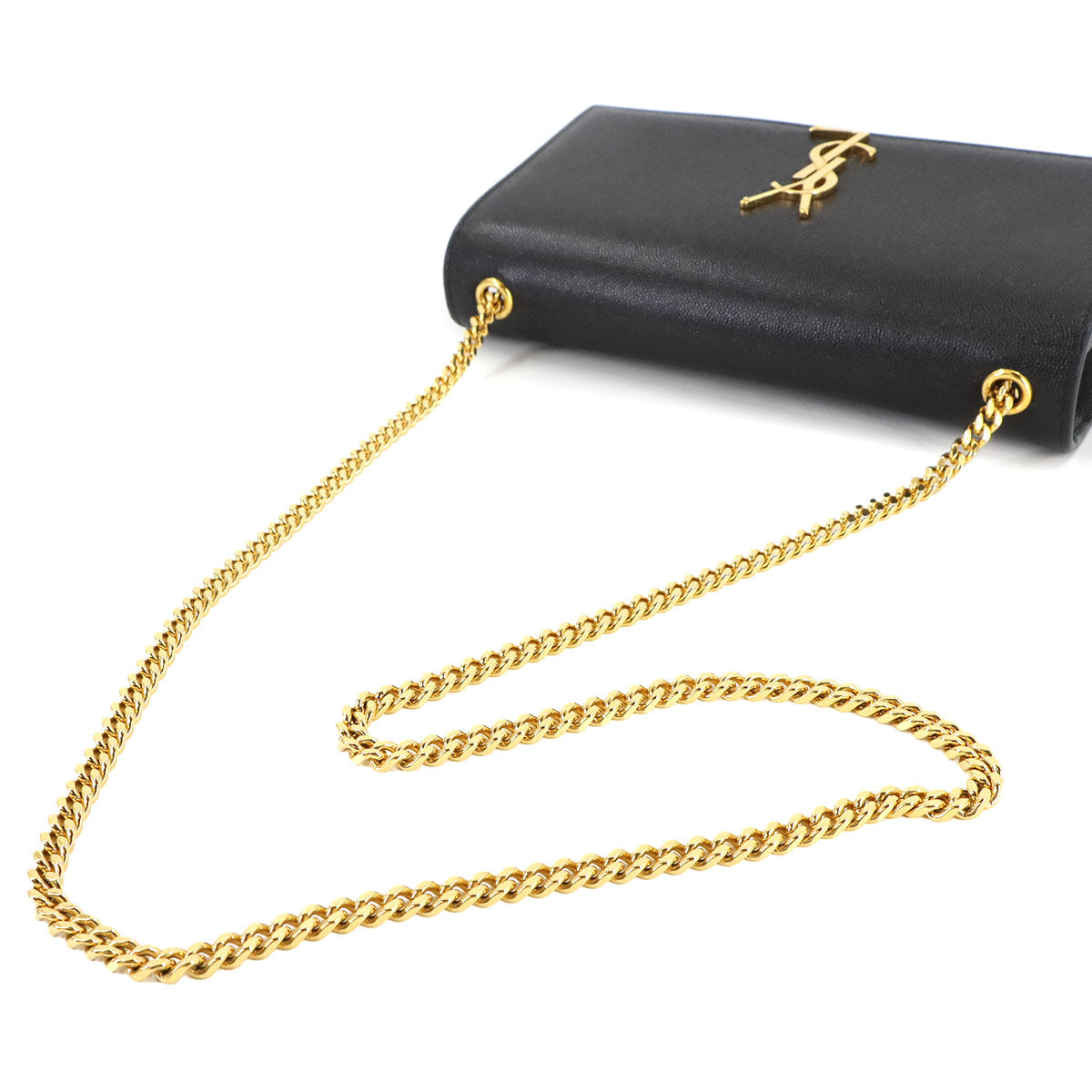 Kate Medium Chain Shoulder Bag Leather Black 364021
