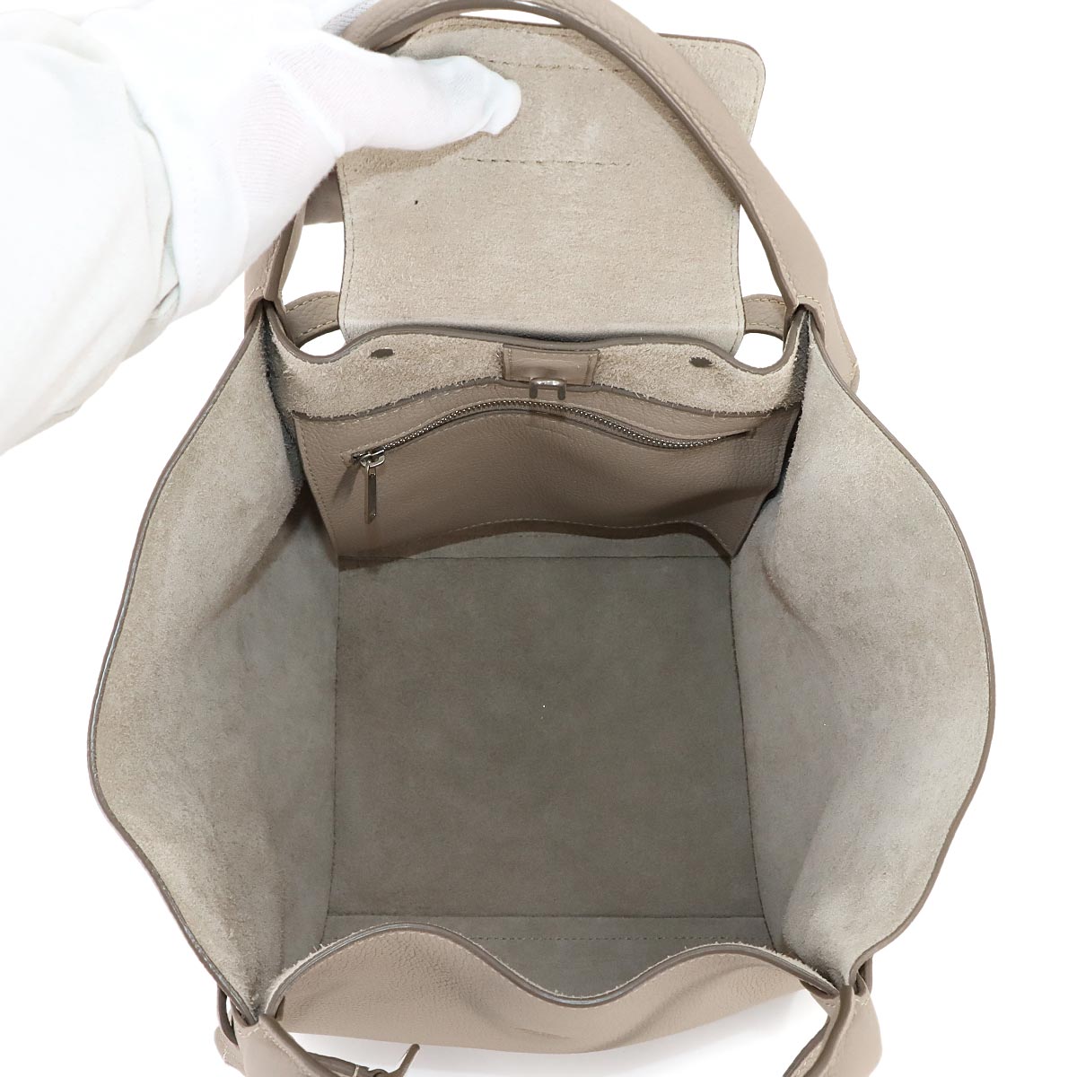 Big Bag Small With Longstrap Hand Shoulder Bag Leather Beige