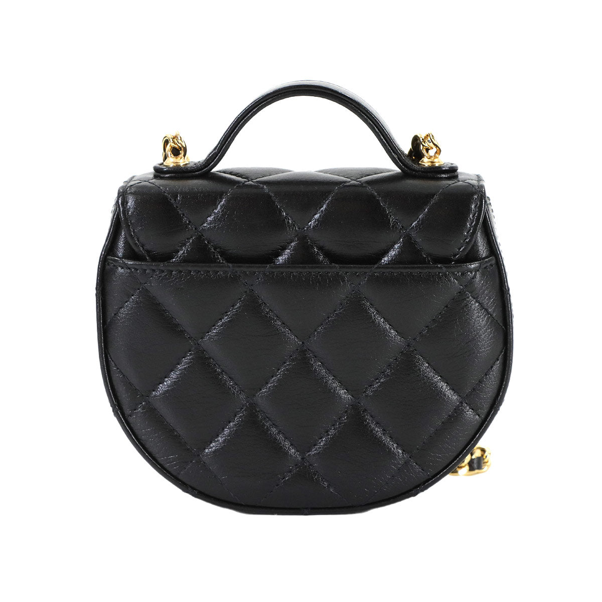 Mini Matelasse Chain Shoulder Bag Leather Black AP3378 Purse