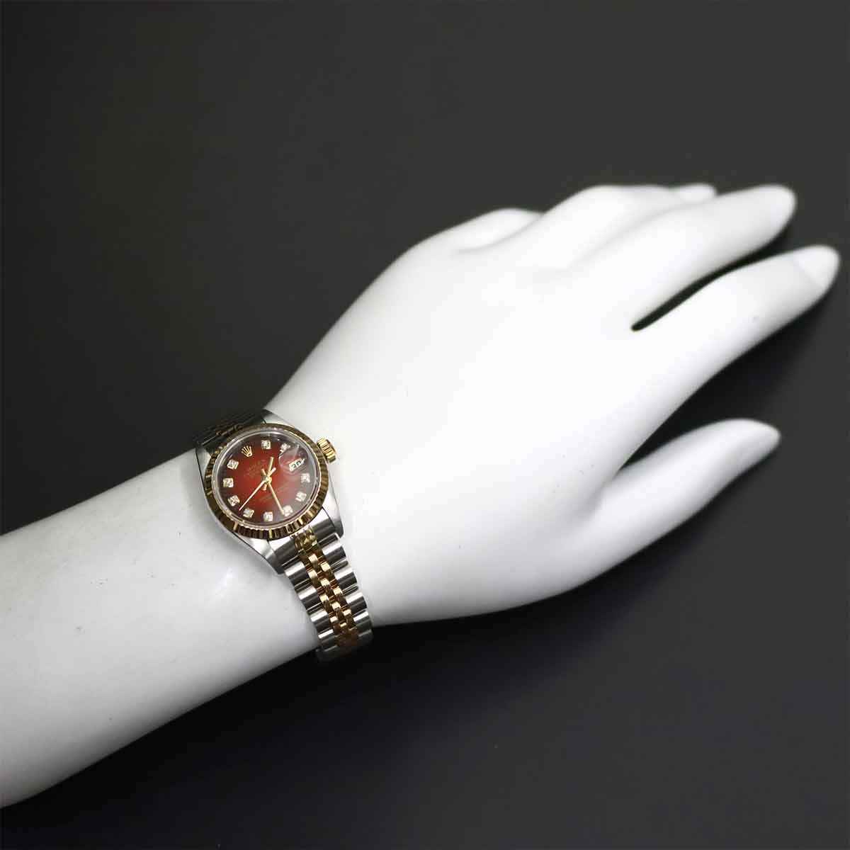 Datejust 69173G Serial U Automatic Red Dial 10P Diamond 750 YG