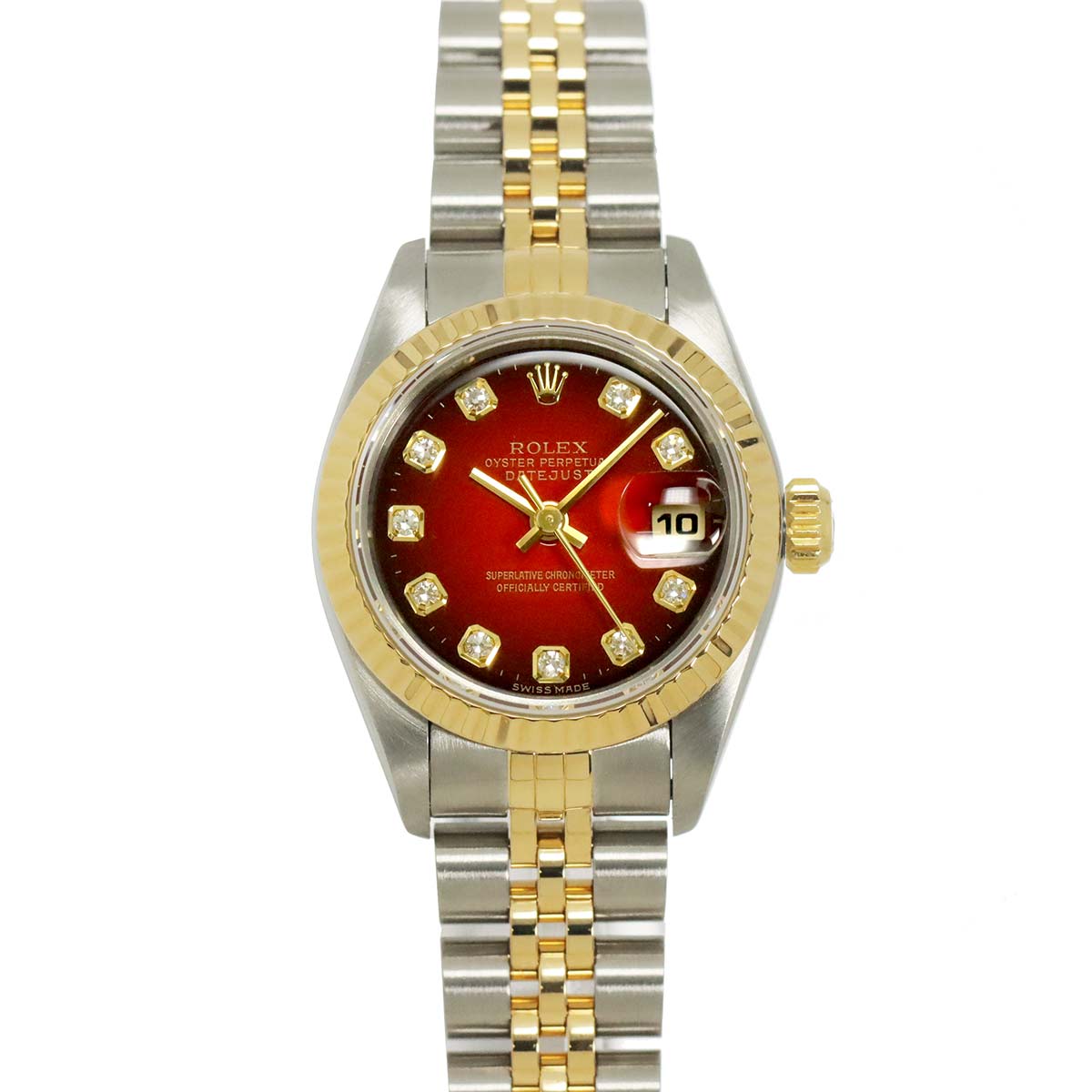 Datejust 69173G Serial U Automatic Red Dial 10P Diamond 750 YG
