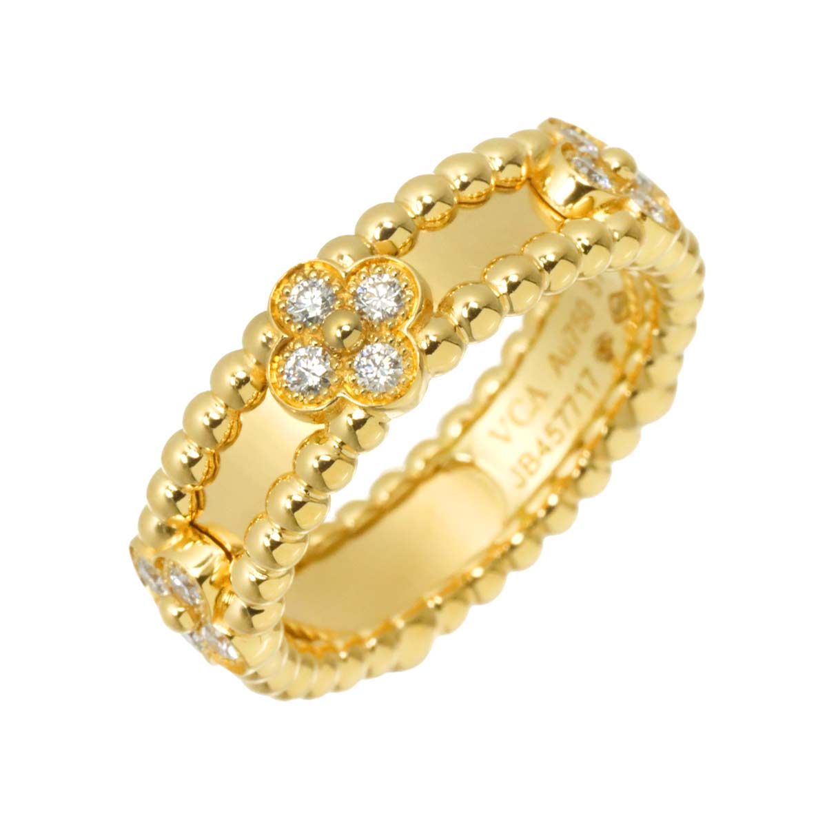 Perlee clover Diamond Ring 18K YG size51 5.5-5.75(US)