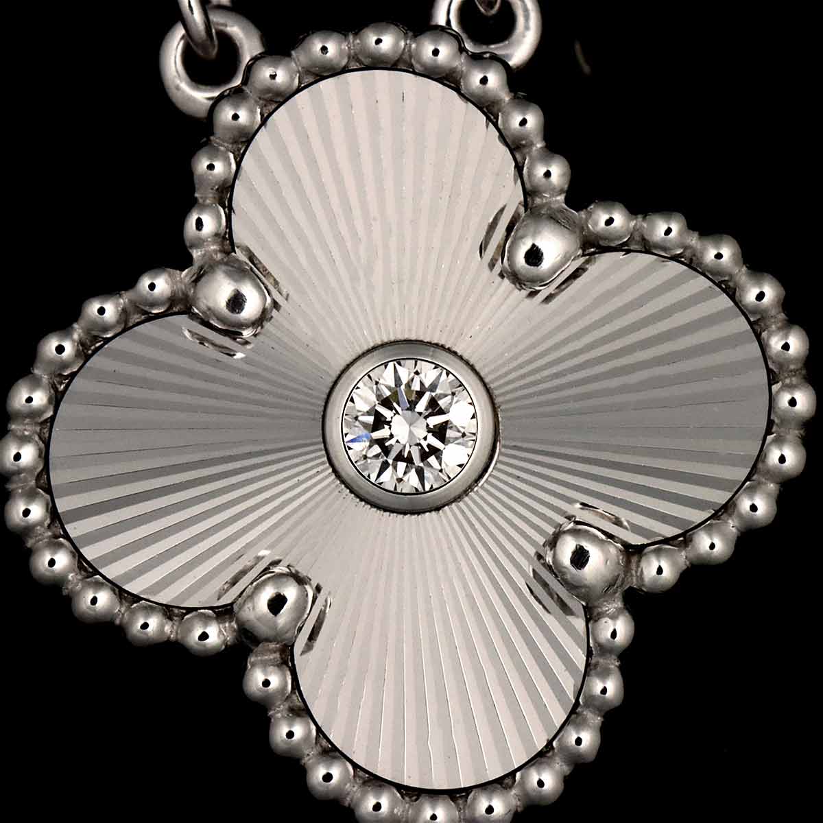 Vintage Alhambra Diamond Necklace 18K WG 750