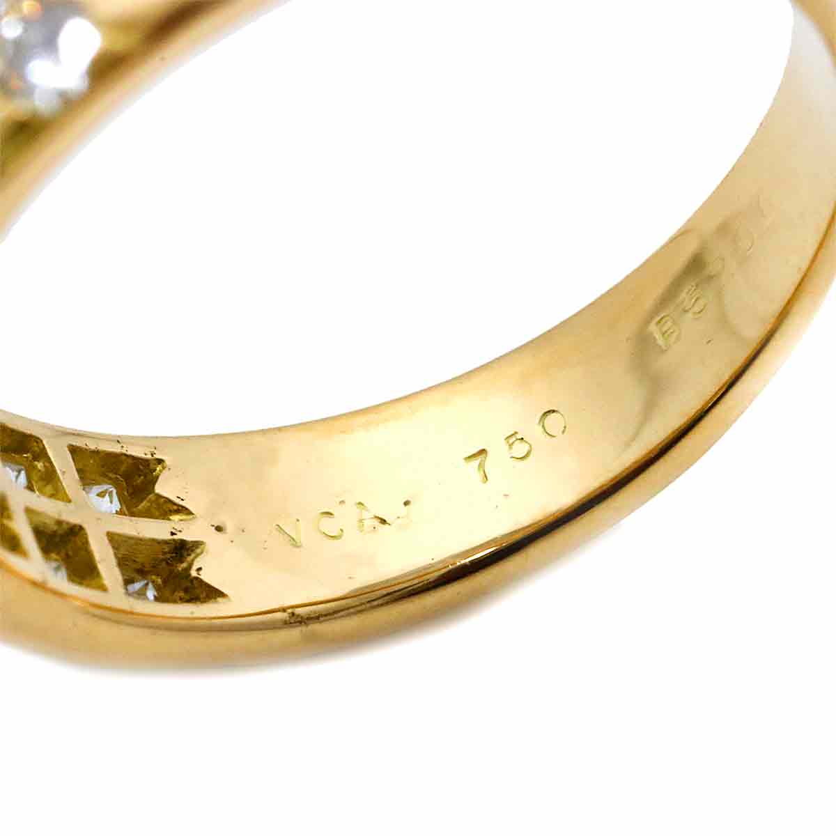 Diamond Ring 18K YG 750 size5.5-5.75(US)