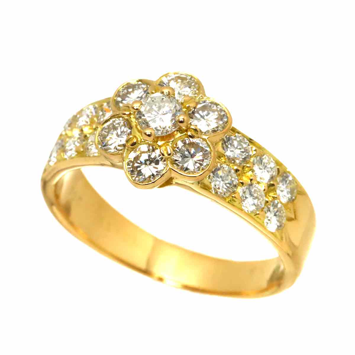 Diamond Ring 18K YG 750 size5.5-5.75(US)