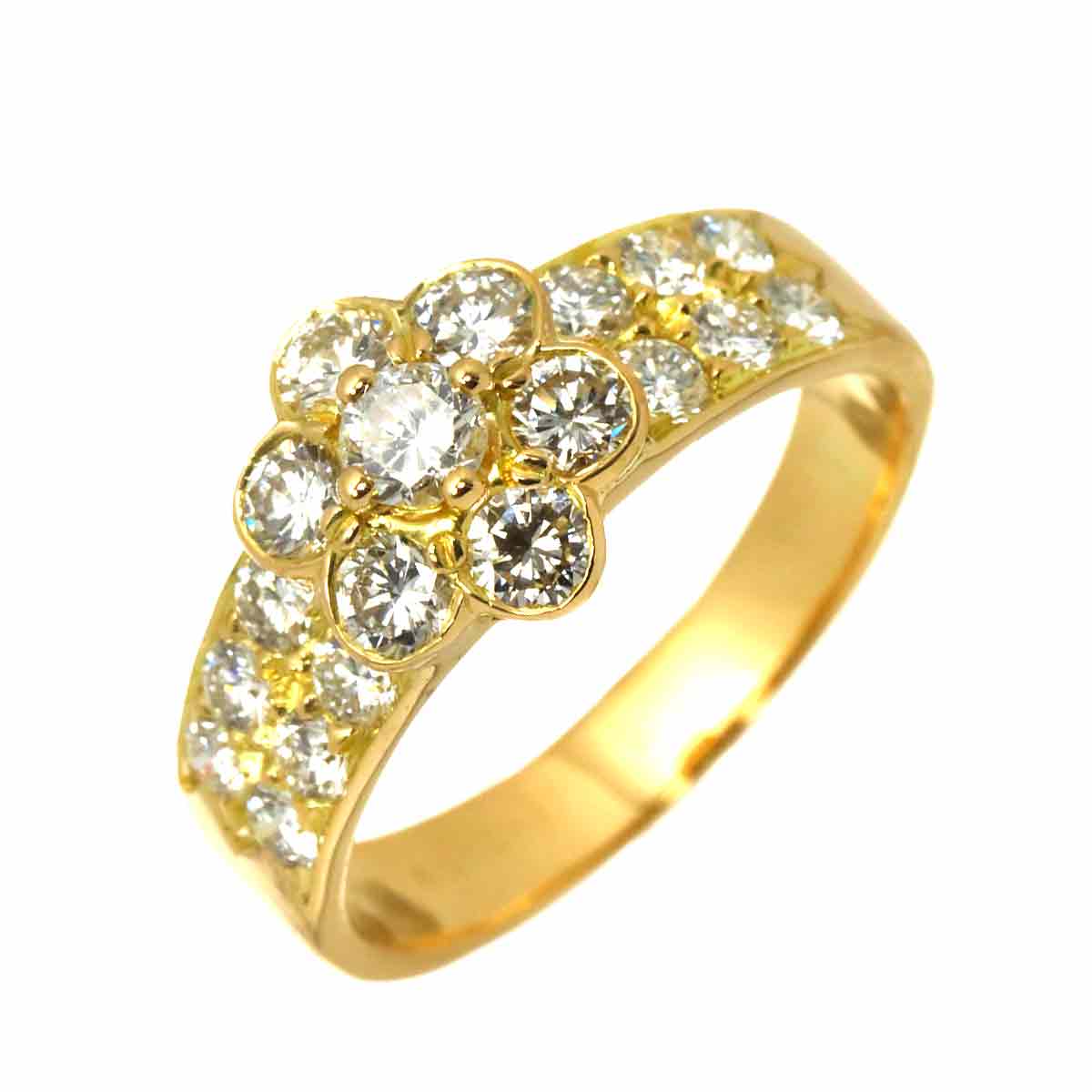 Diamond Ring 18K YG 750 size5.5-5.75(US)