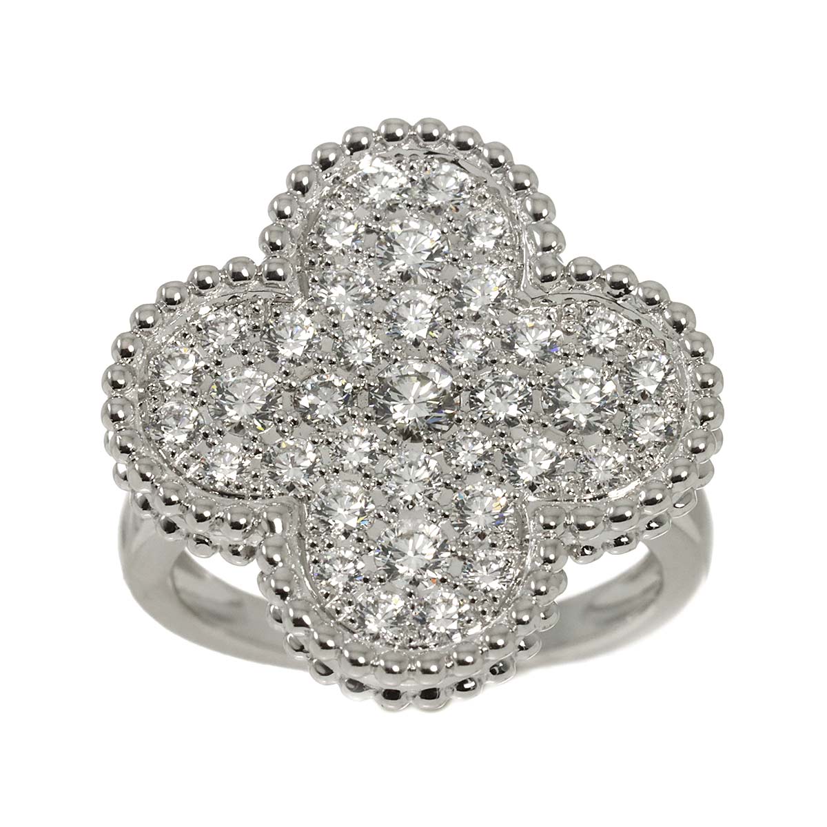 Magic Alhambra Diamond Ring 18K WG size51 5.5-5.75(US)