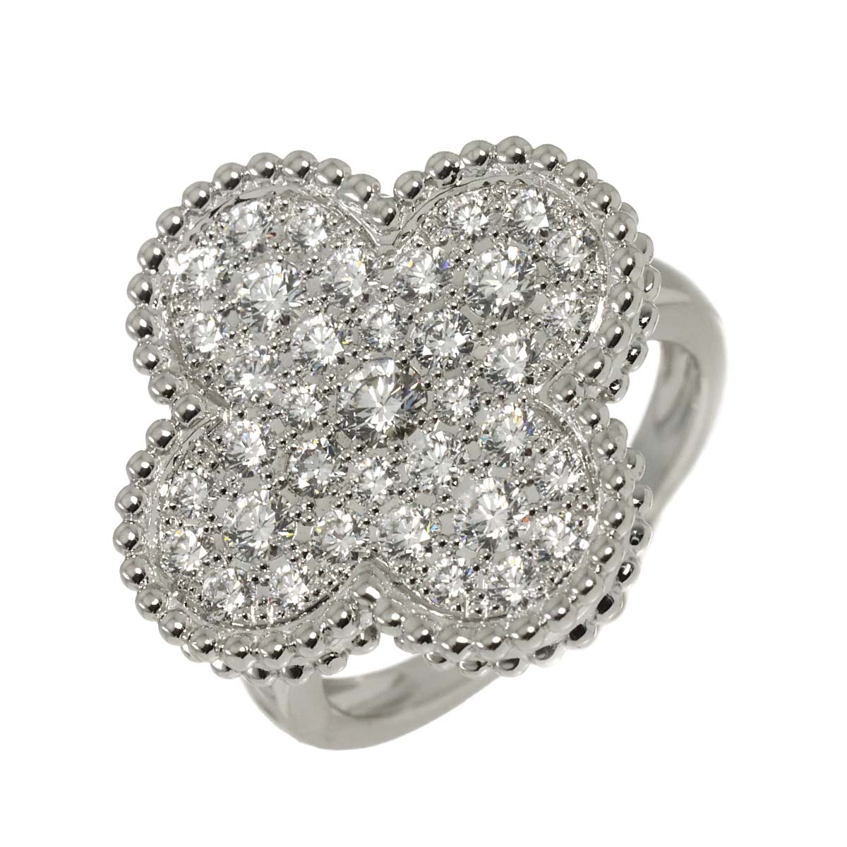 Magic Alhambra Diamond Ring 18K WG size51 5.5-5.75(US)