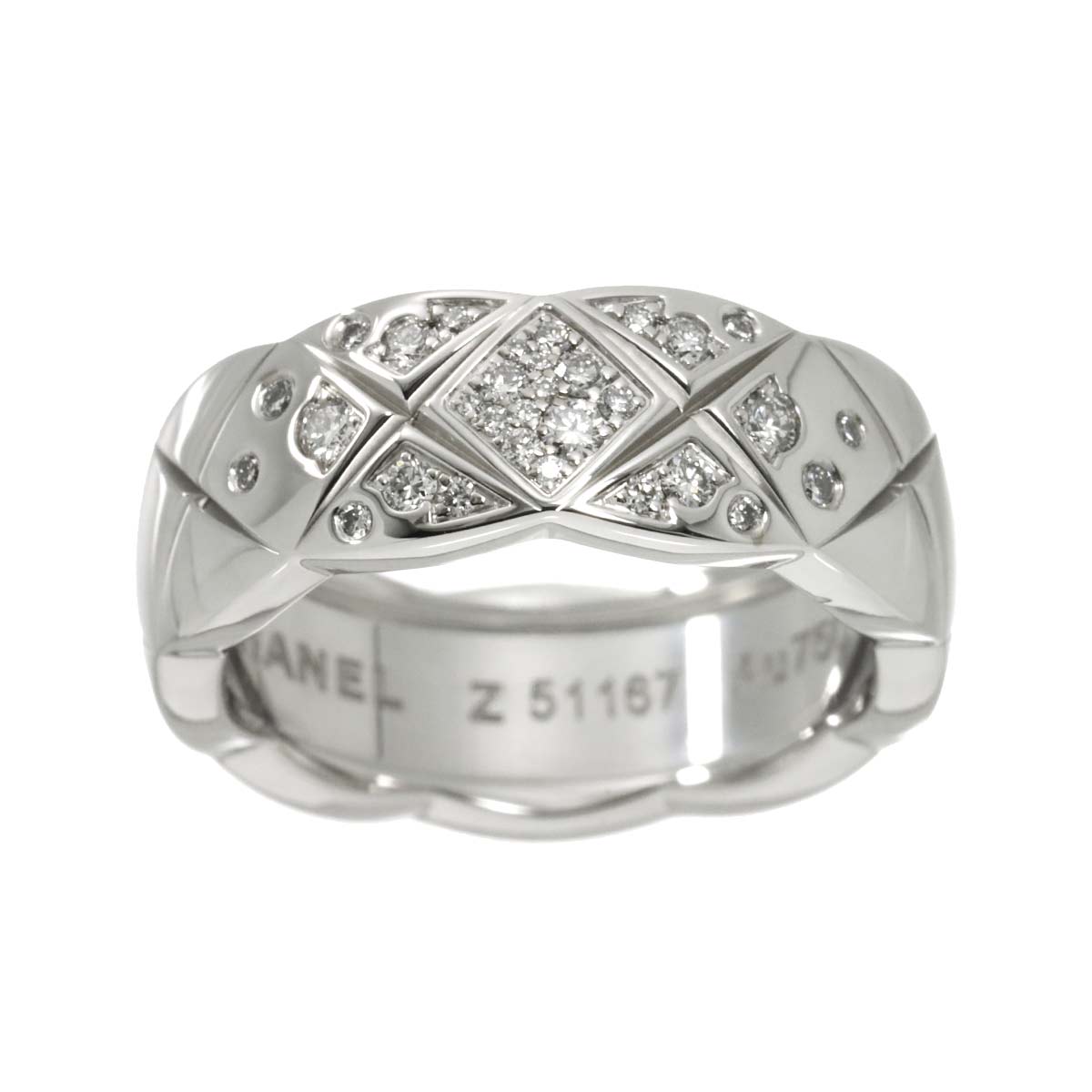 Coco Crush Medium Diamond Ring WG 750 size48 4.5(US)