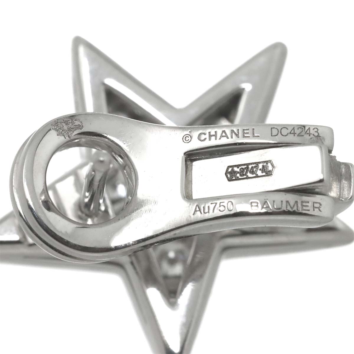 COMETE Diamond MM Earrings Pierced 18K WG White Gold 750