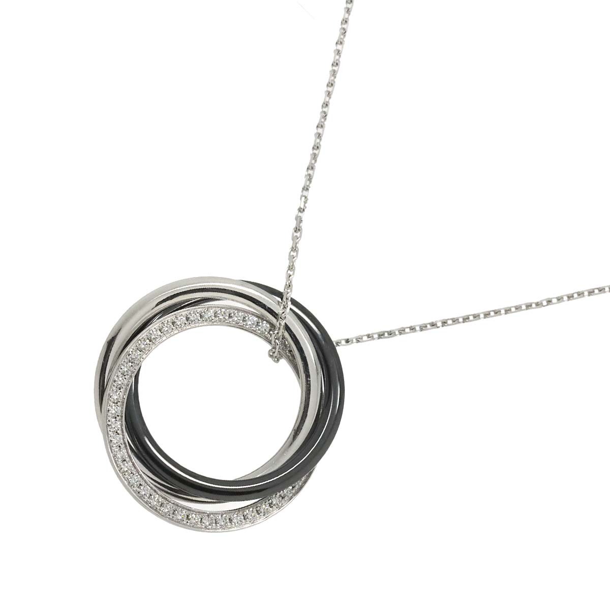 Trinity Diamond Necklace 18K WG 750 Ceramic