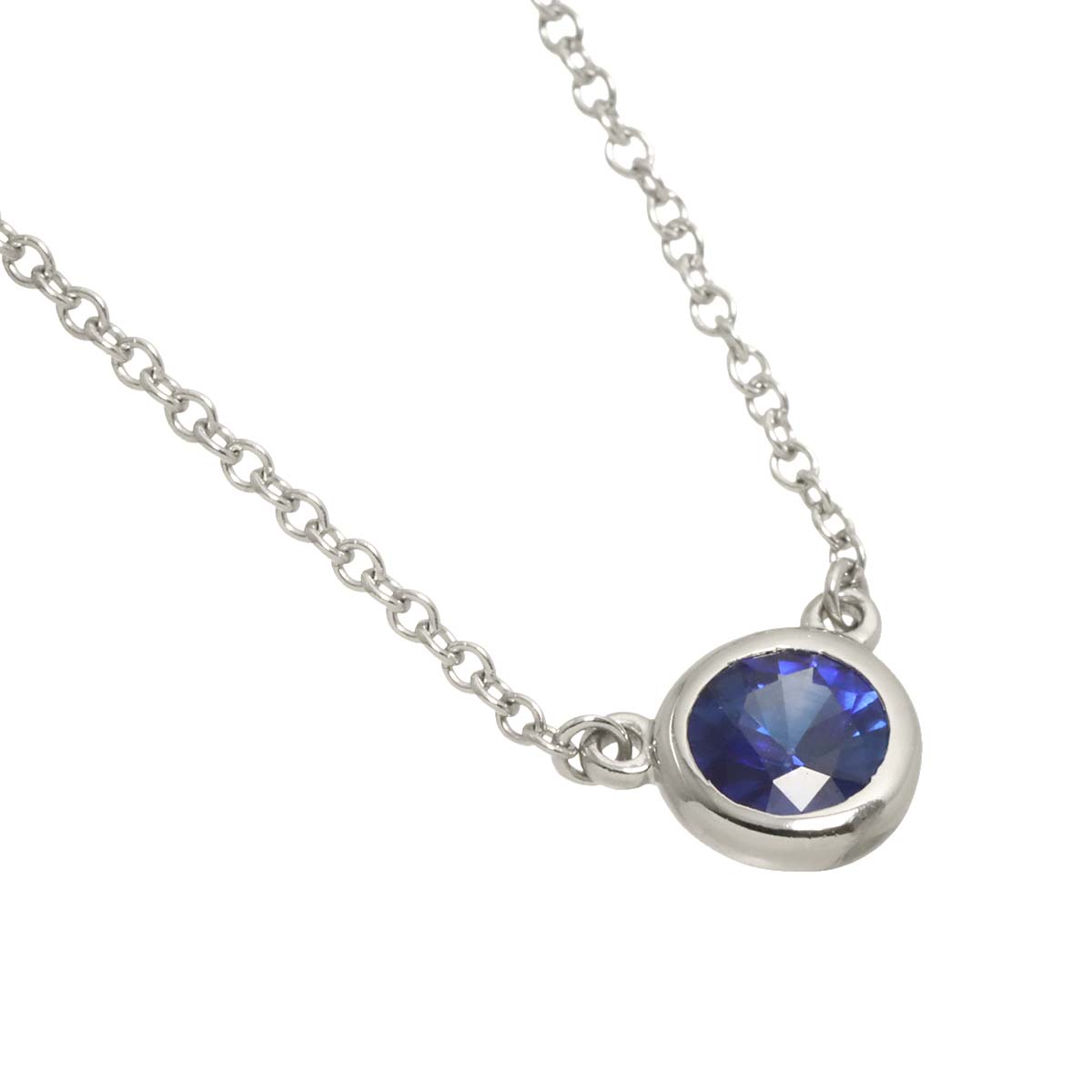 By The Yard Sapphire Diamond Necklace Platinum