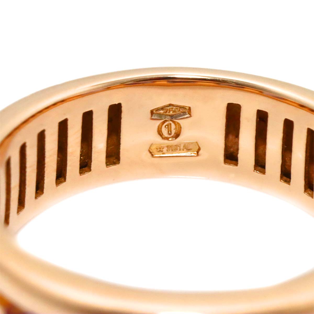 Amethyst Diamond Ring 18K Pink Gold 750 size6.25-6.5(US)