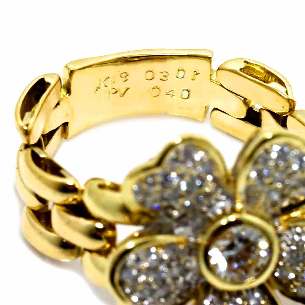 Diamond 0.40/0.307ct Ring 18K YG 750 size7.25-7.5(US)
