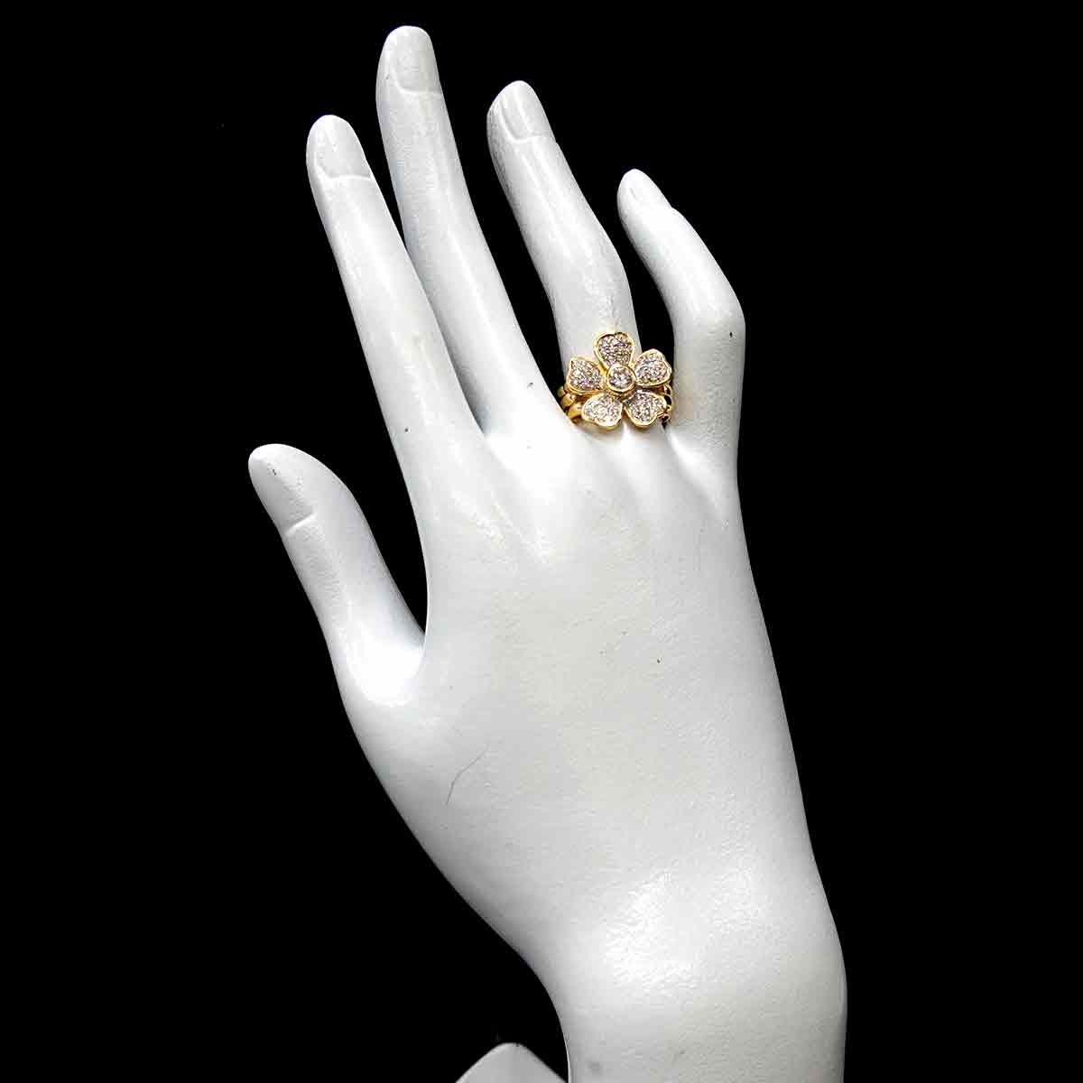 Diamond 0.40/0.307ct Ring 18K YG 750 size7.25-7.5(US)