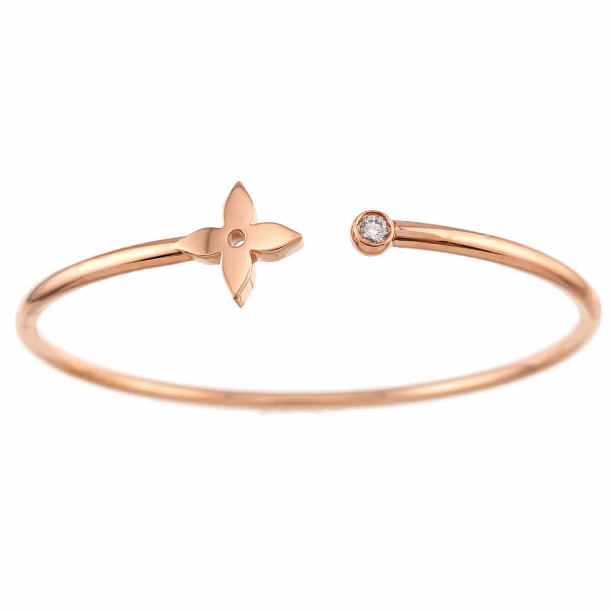 Burasure Twist Blossom Diamond Bracelet 18K Pink Gold 750