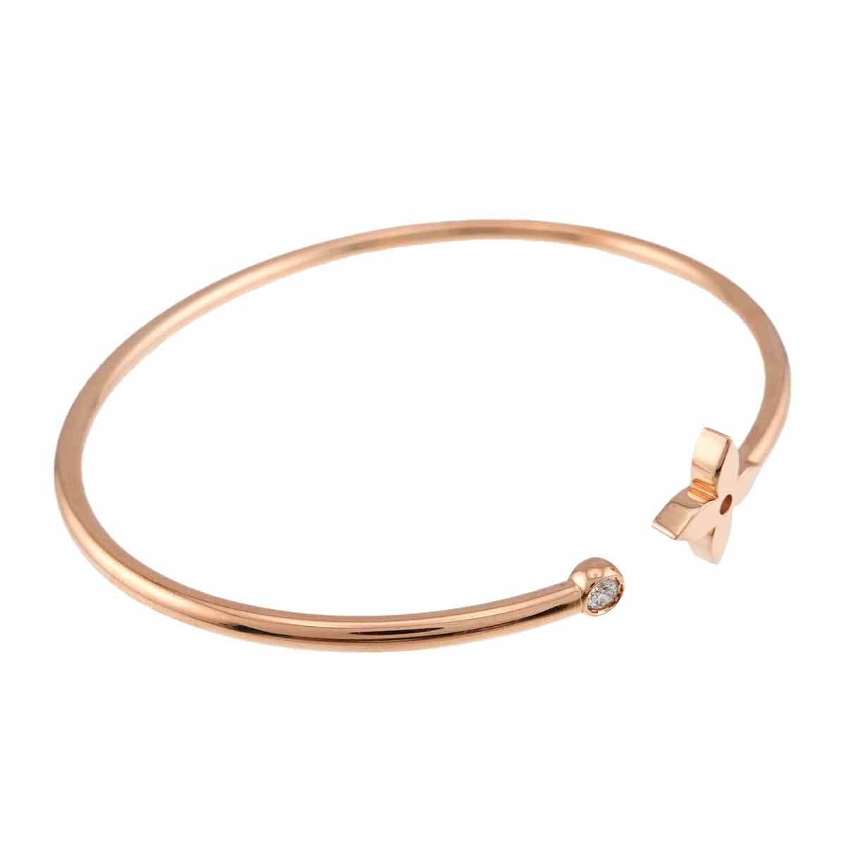 Burasure Twist Blossom Diamond Bracelet 18K Pink Gold 750