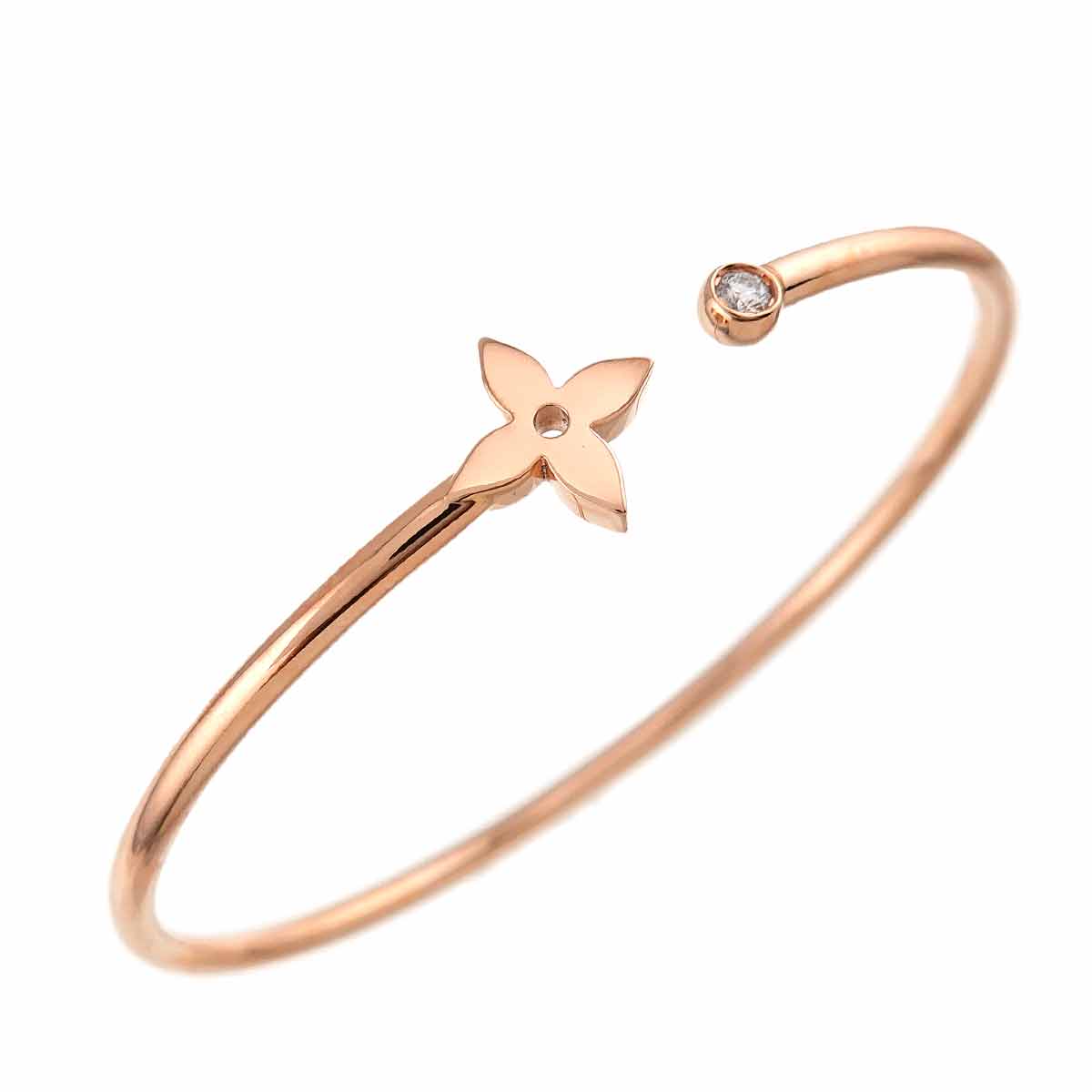 Burasure Twist Blossom Diamond Bracelet 18K Pink Gold 750