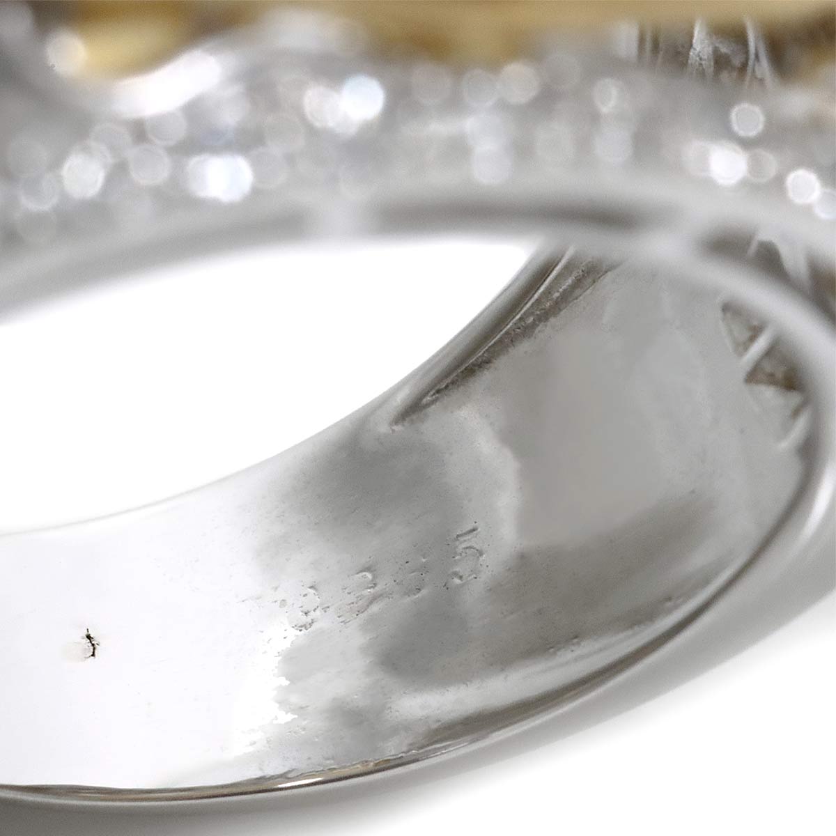 Diamond Ring 18K YG WG 750 Size6(US)