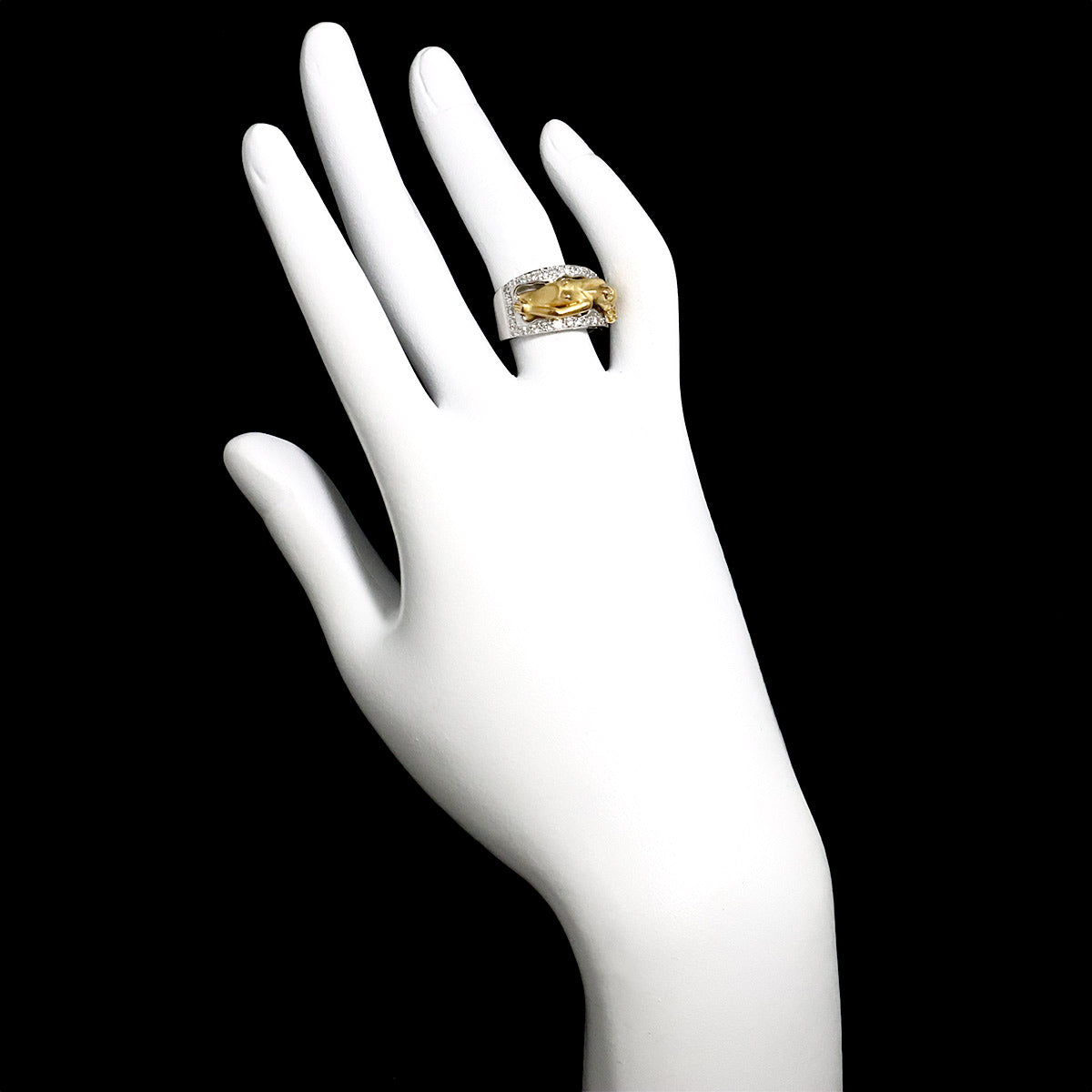 Diamond Ring 18K YG WG 750 Size6(US)