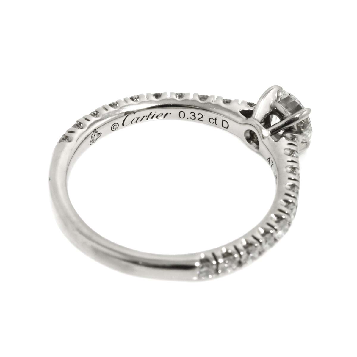 ETINCELLE Half Diamond 0.32ct Ring Pt size47 4(US)